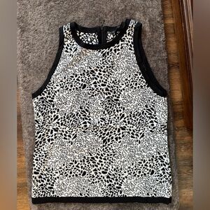 White House Black Market Monochrome Patterned Tank Top